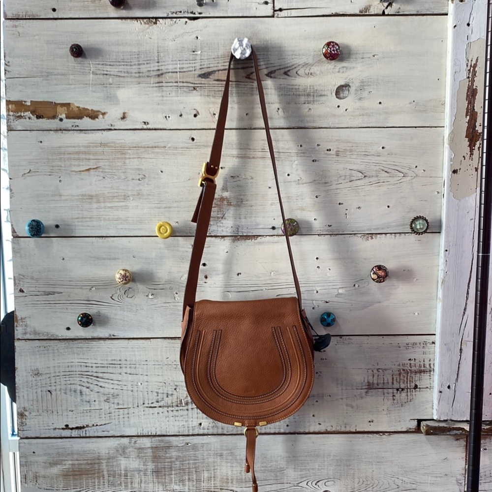 CHLOE Marcie Brown Leather Saddle Bag
